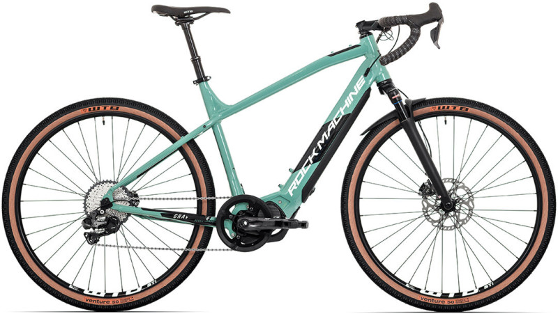 elektrokolo Rock Machine Gravelride INT e700 (M) mentolová/stříbrná M, 0.000 kg